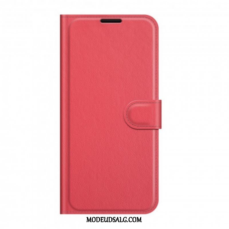 Flip Cover Oppo A94 5G Klassisk Litchi Imiteret Læder