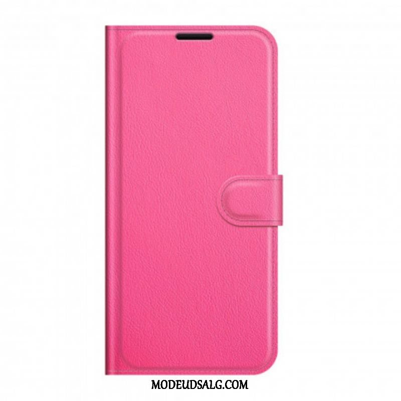 Flip Cover Oppo A94 5G Klassisk Litchi Imiteret Læder