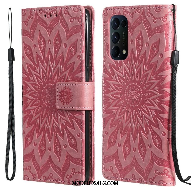 Flip Cover Oppo Find X3 Lite Solblomst