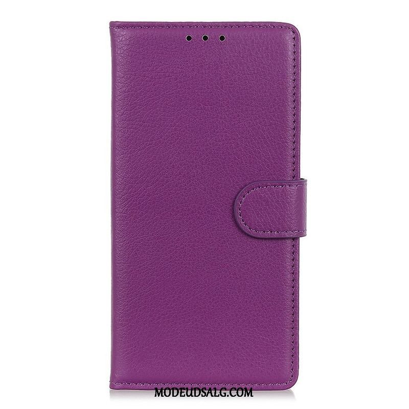 Flip Cover Oppo Find X3 Pro Litchi Imiteret Læder