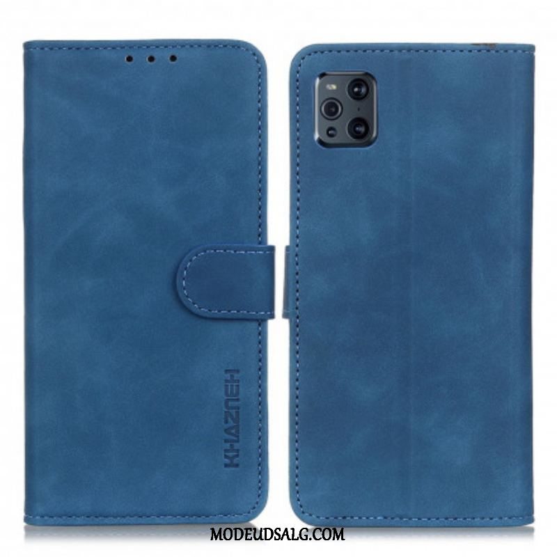 Flip Cover Oppo Find X3 Pro Mat Vintage Lædereffekt Khazneh