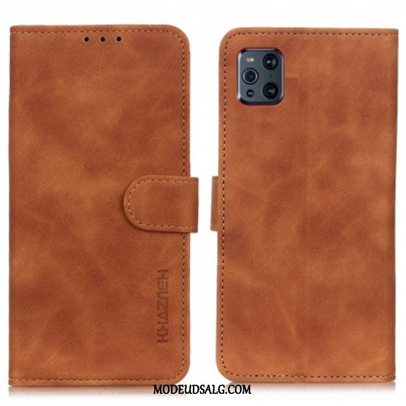 Flip Cover Oppo Find X3 Pro Mat Vintage Lædereffekt Khazneh