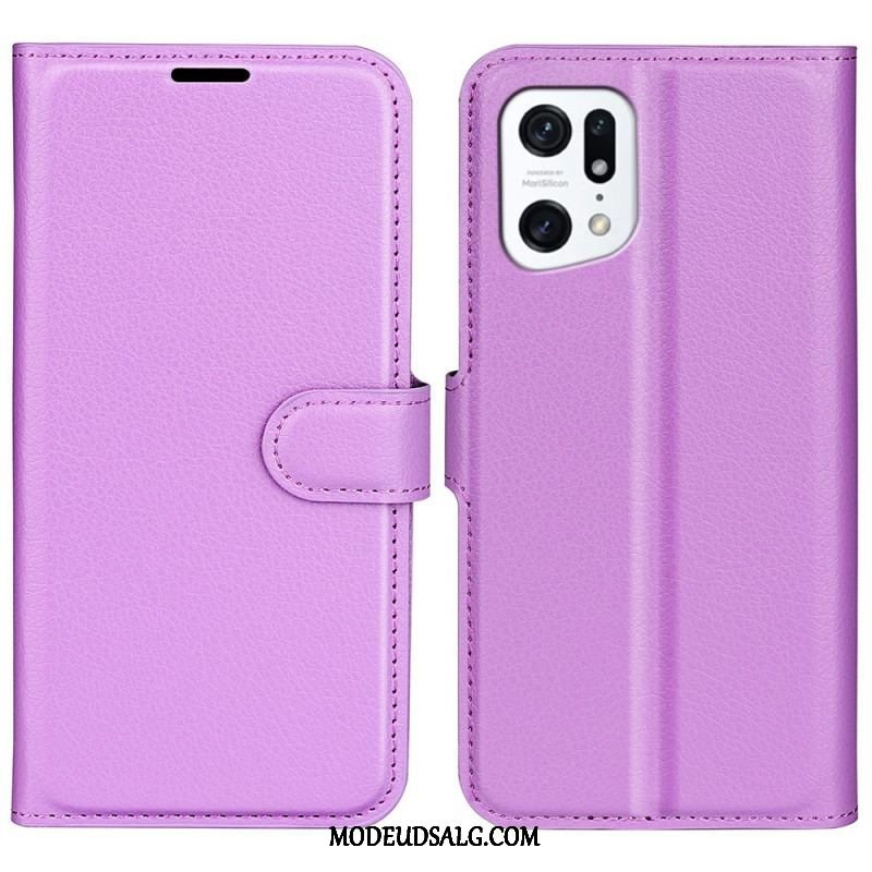 Flip Cover Oppo Find X5 Klassisk