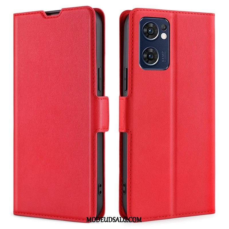 Flip Cover Oppo Find X5 Lite Læder Cover Flap Dobbelt Design