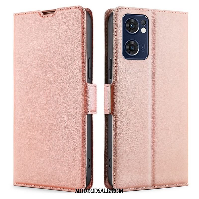 Flip Cover Oppo Find X5 Lite Læder Cover Flap Dobbelt Design