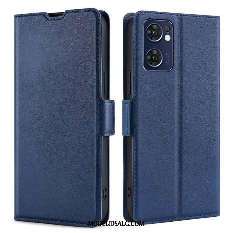 Flip Cover Oppo Find X5 Lite Læder Cover Flap Dobbelt Design