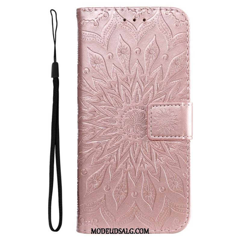 Flip Cover Oppo Find X5 Lite Med Snor Strappy Sun Mandala