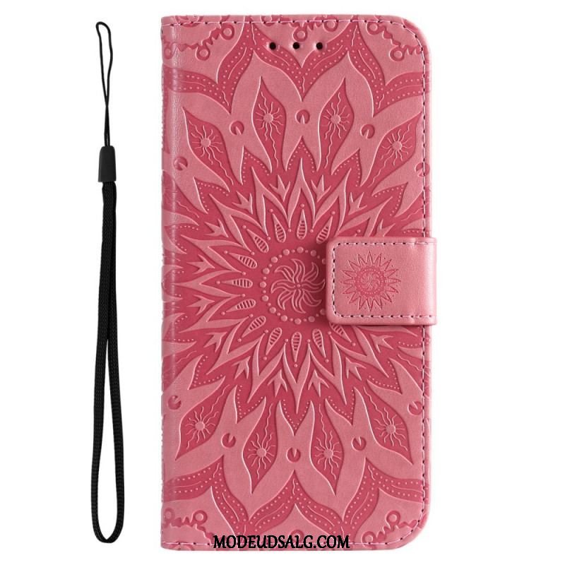 Flip Cover Oppo Find X5 Lite Med Snor Strappy Sun Mandala