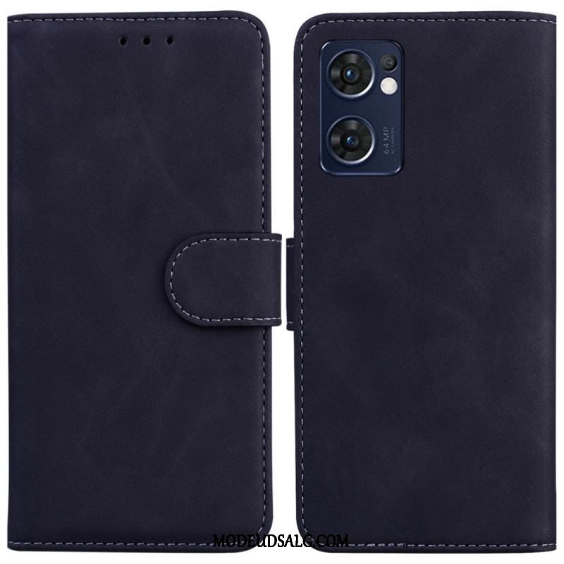 Flip Cover Oppo Find X5 Lite Monokrom Lædereffekt