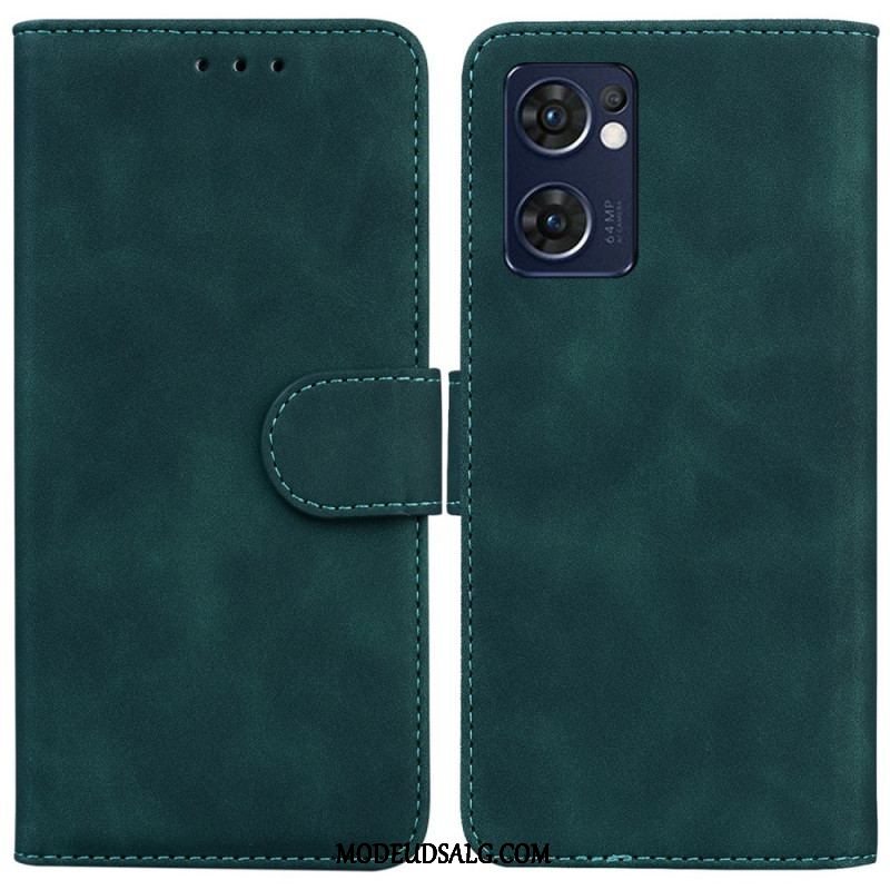 Flip Cover Oppo Find X5 Lite Monokrom Lædereffekt