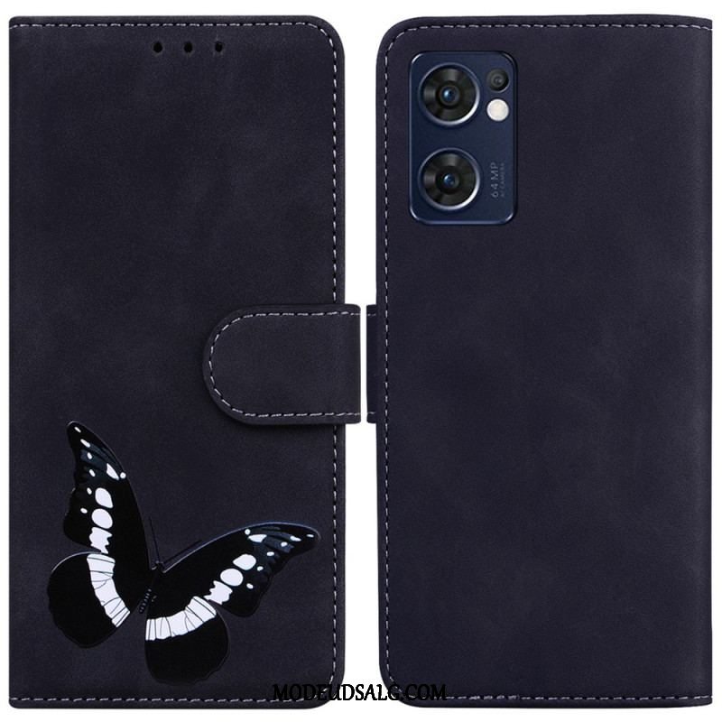 Flip Cover Oppo Find X5 Lite Skin-touch Butterfly