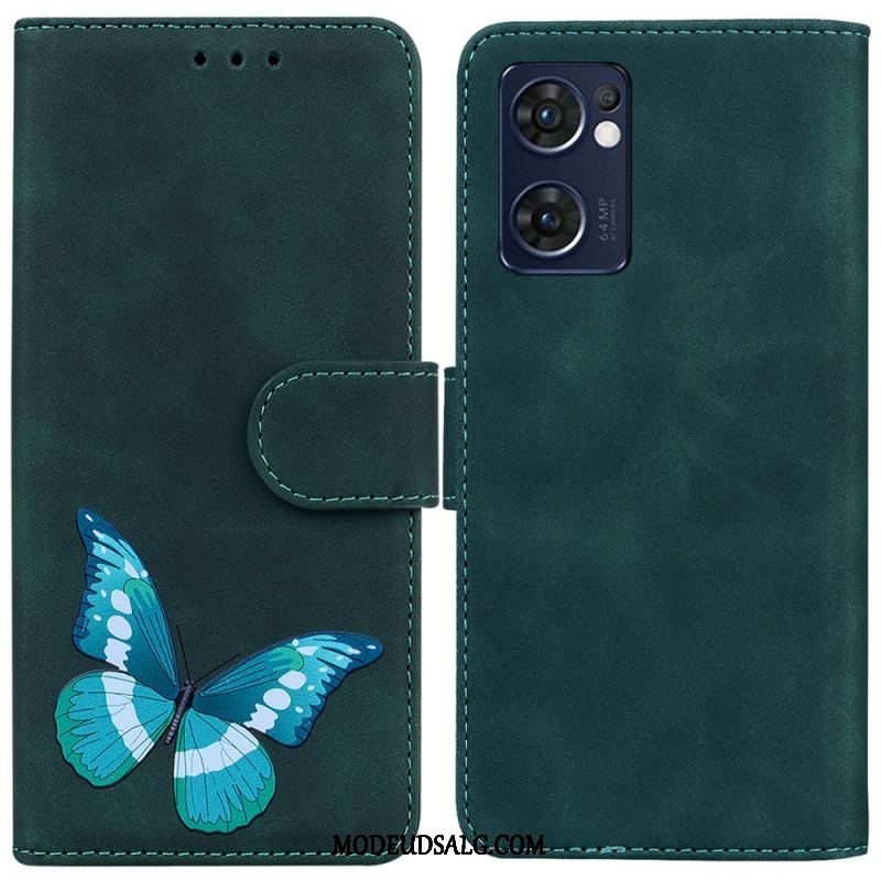 Flip Cover Oppo Find X5 Lite Skin-touch Butterfly