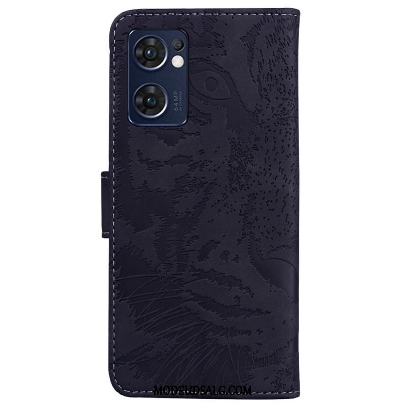 Flip Cover Oppo Find X5 Lite Tiger Ansigtsprint