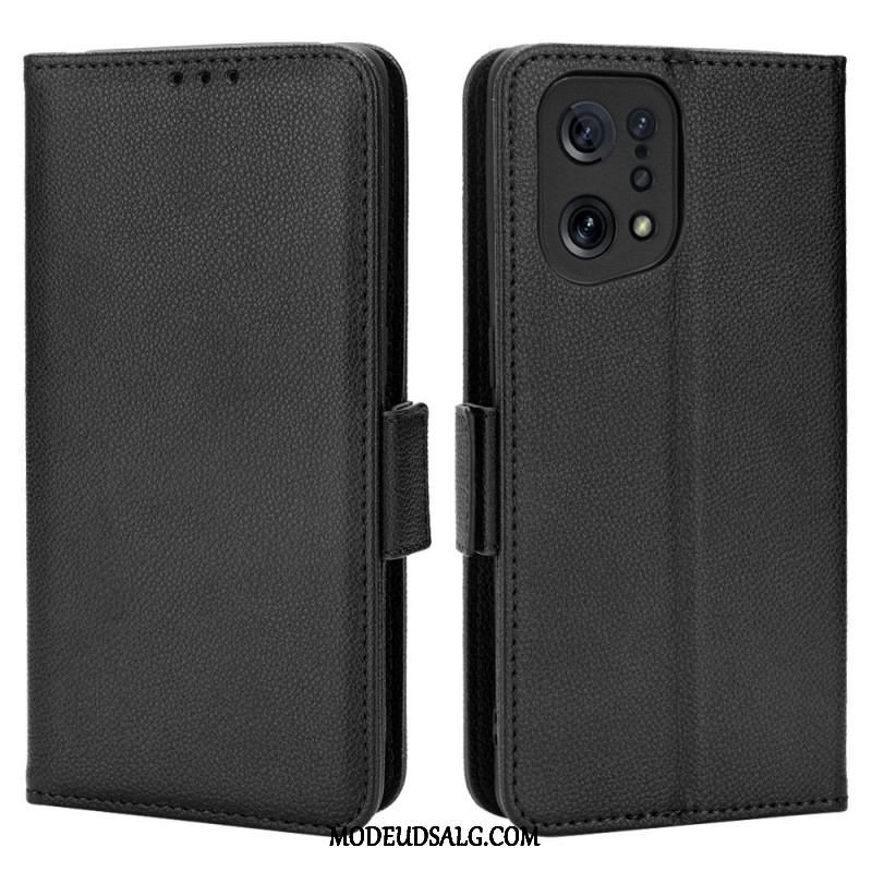 Flip Cover Oppo Find X5 Læder Cover Flap Dobbelt Nye Farver