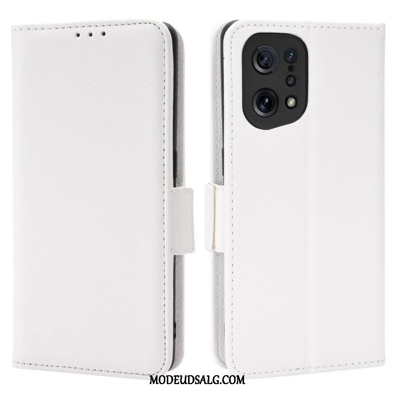 Flip Cover Oppo Find X5 Læder Cover Flap Dobbelt Nye Farver