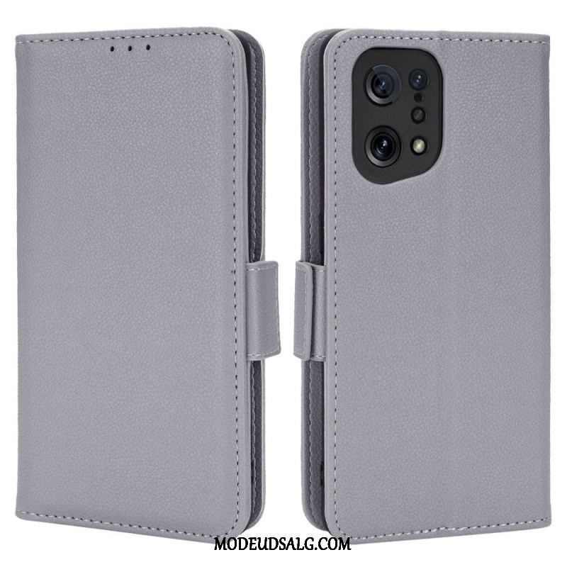 Flip Cover Oppo Find X5 Læder Cover Flap Dobbelt Nye Farver