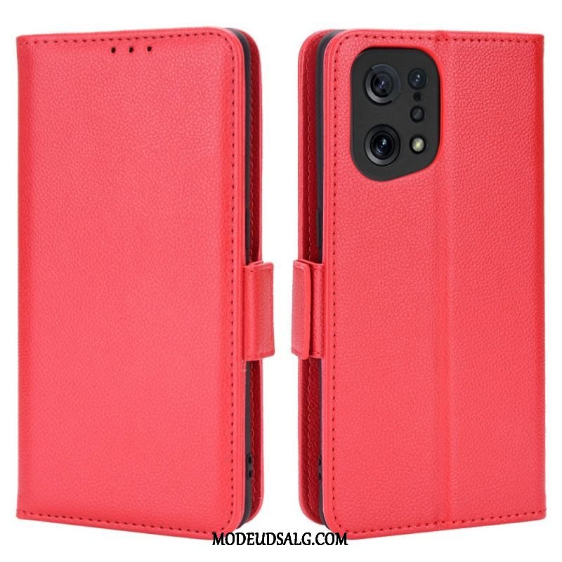 Flip Cover Oppo Find X5 Læder Cover Flap Dobbelt Nye Farver