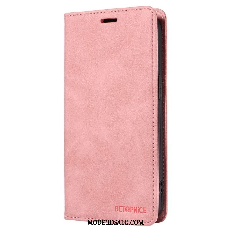 Flip Cover Oppo Reno 11 5g Betopnice Ruskindseffekt Rfid-blokering