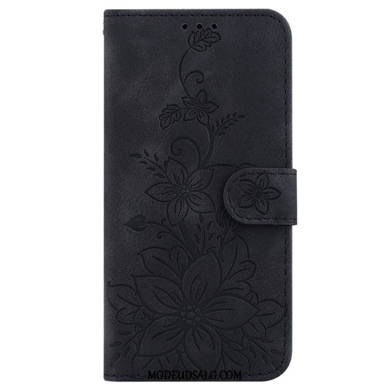 Flip Cover Oppo Reno 11 5g Blomstermønster Med Rem