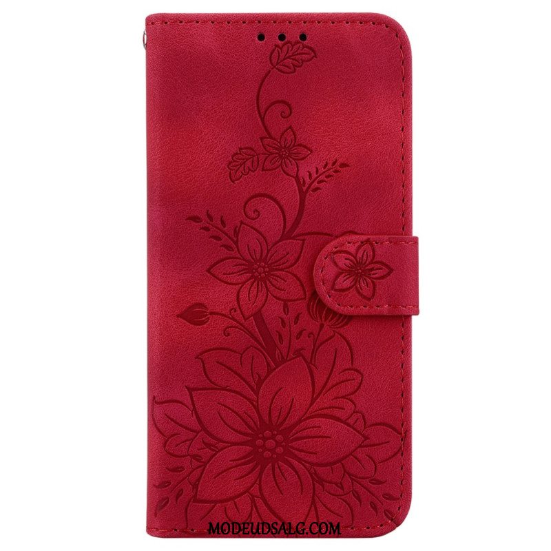 Flip Cover Oppo Reno 11 5g Blomstermønster Med Rem