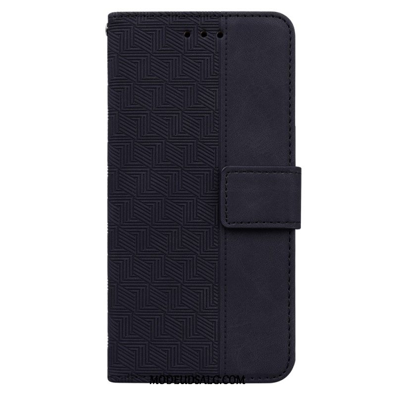 Flip Cover Oppo Reno 11 5g Strappy Vævet Mønster