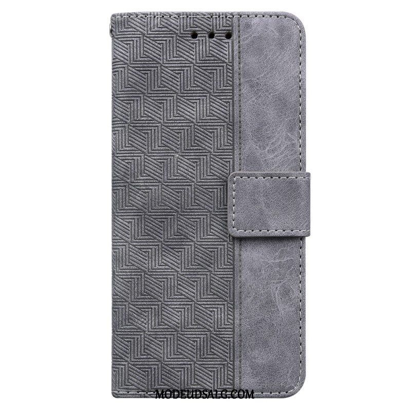 Flip Cover Oppo Reno 11 5g Strappy Vævet Mønster