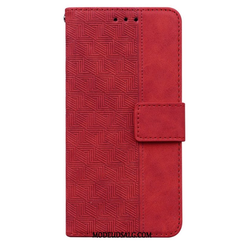 Flip Cover Oppo Reno 11 5g Strappy Vævet Mønster