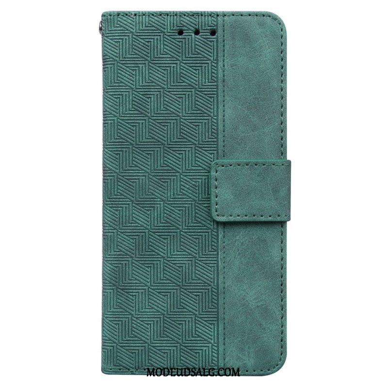 Flip Cover Oppo Reno 11 5g Strappy Vævet Mønster