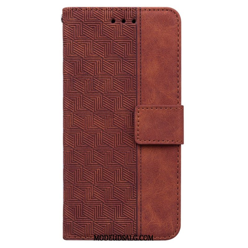 Flip Cover Oppo Reno 11 5g Strappy Vævet Mønster