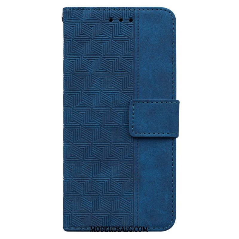 Flip Cover Oppo Reno 11 5g Strappy Vævet Mønster