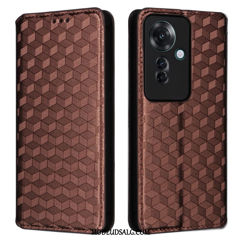 Flip Cover Oppo Reno 11f 5g Diamantmønster