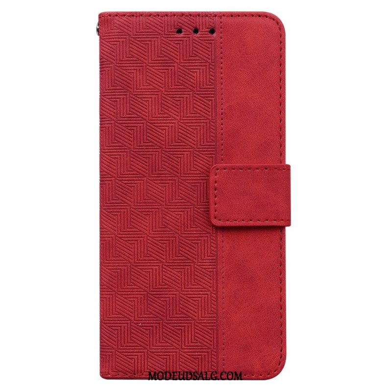 Flip Cover Oppo Reno 12 Pro 5g Strappy Vævet Mønster