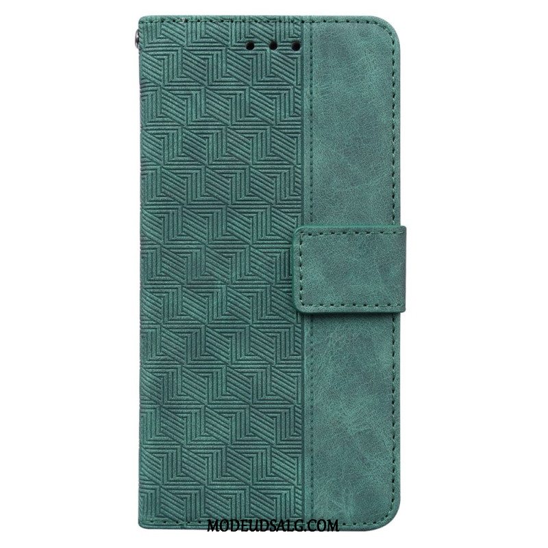 Flip Cover Oppo Reno 12 Pro 5g Strappy Vævet Mønster