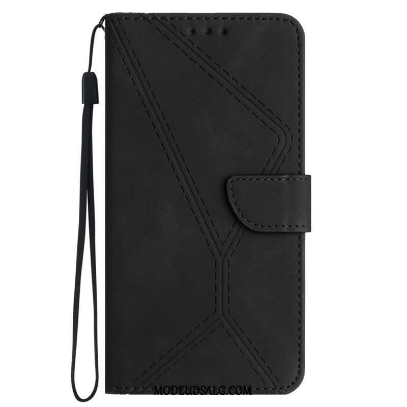 Flip Cover Oppo Reno 12f 5g Liner Og Snoretræk