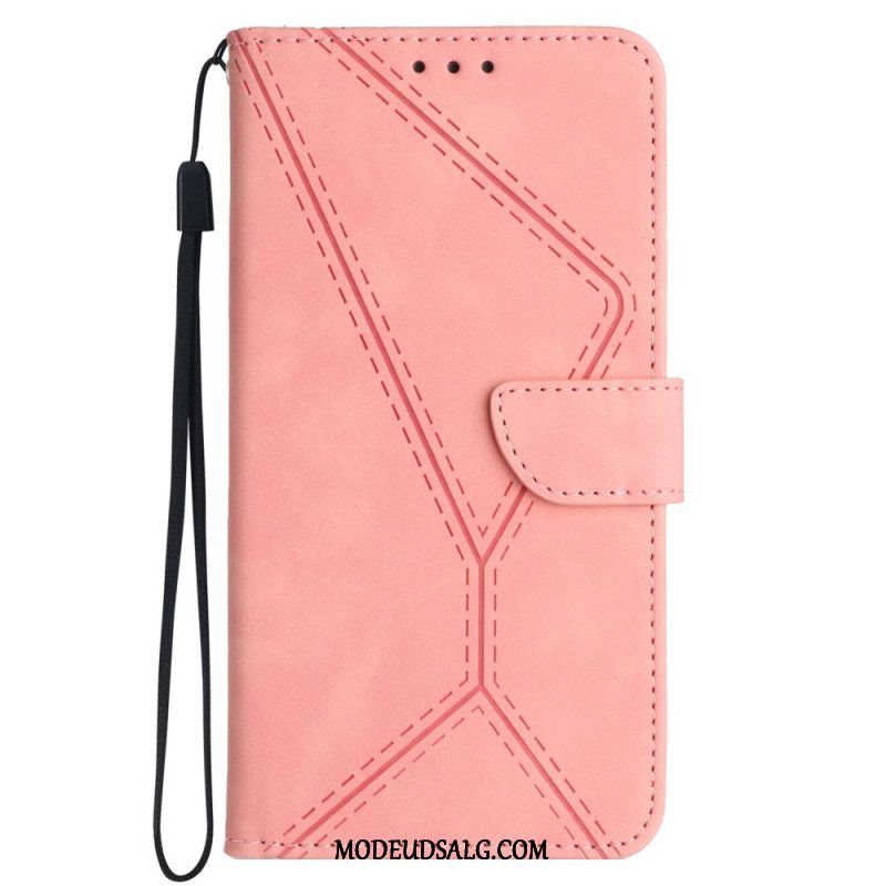 Flip Cover Oppo Reno 12f 5g Liner Og Snoretræk