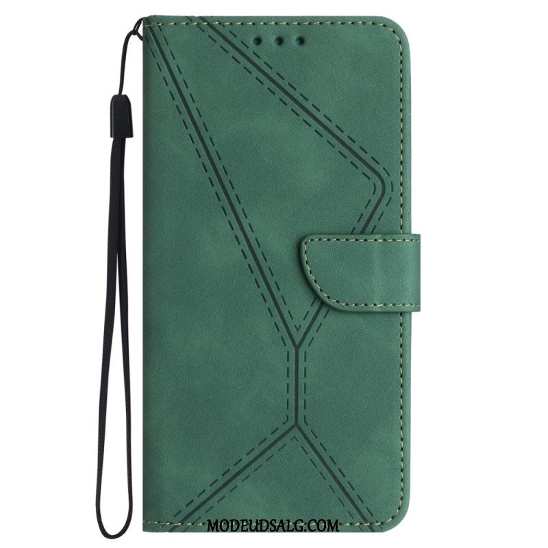 Flip Cover Oppo Reno 12f 5g Liner Og Snoretræk