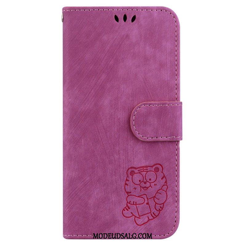 Flip Cover Oppo Reno 12f 5g Tigermønster