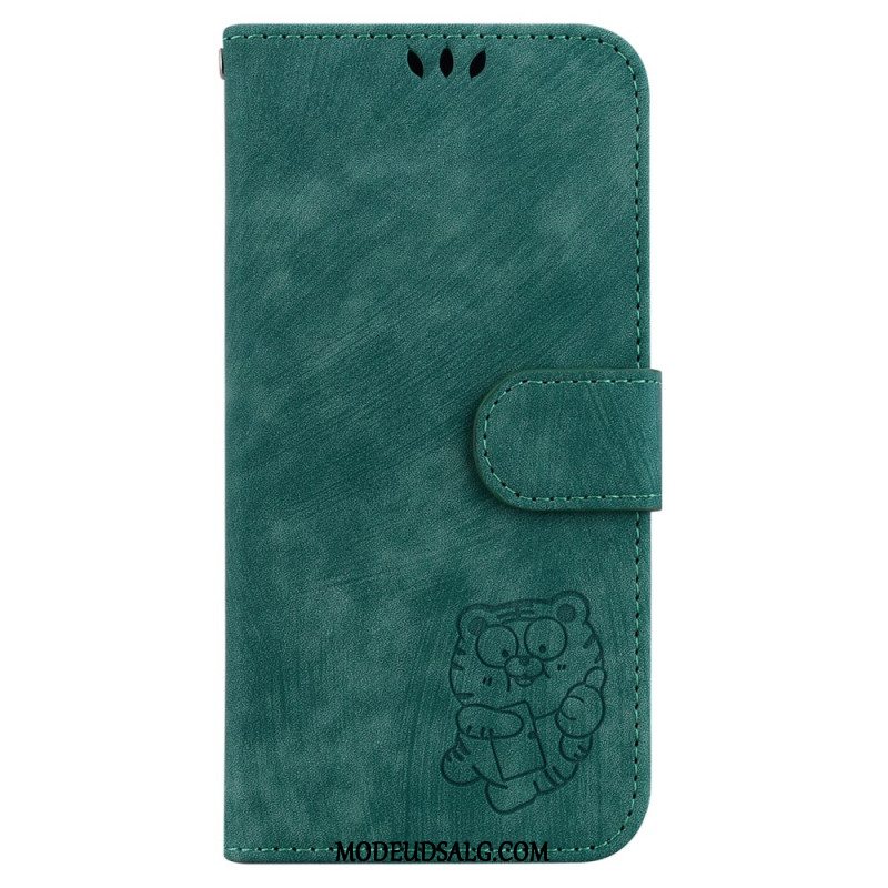 Flip Cover Oppo Reno 12f 5g Tigermønster