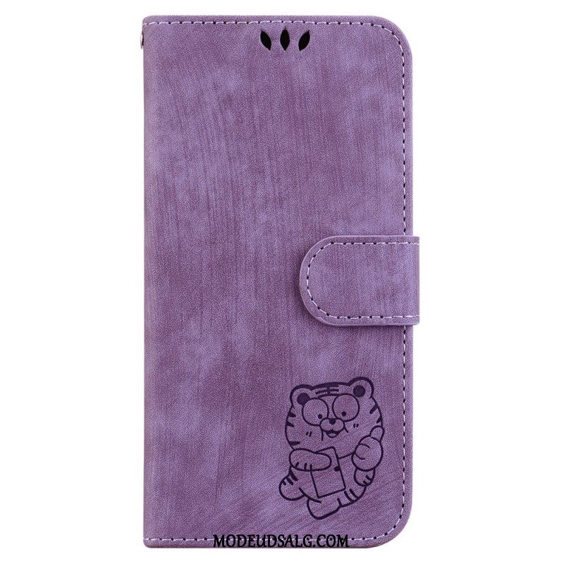 Flip Cover Oppo Reno 12f 5g Tigermønster