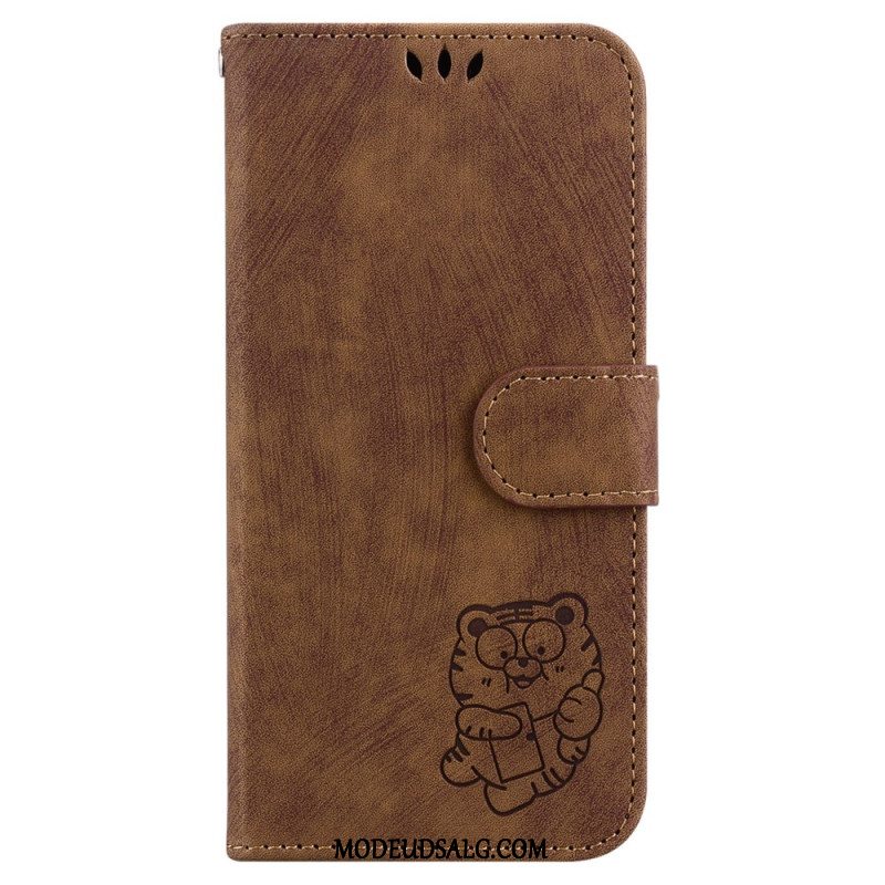 Flip Cover Oppo Reno 12f 5g Tigermønster