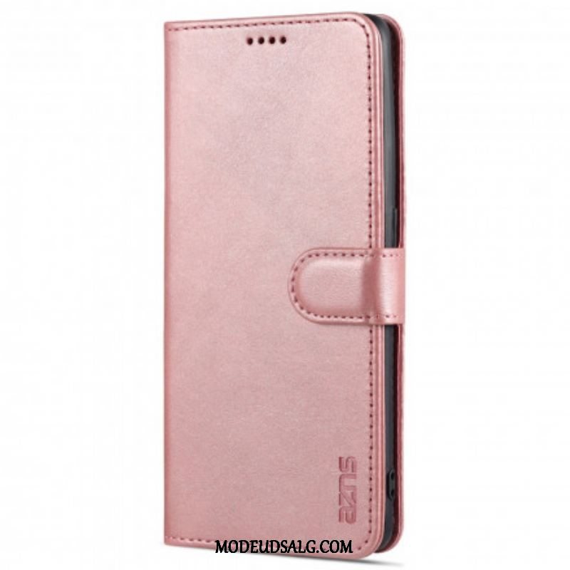 Flip Cover Oppo Reno 6 5G Azns Lædereffekt