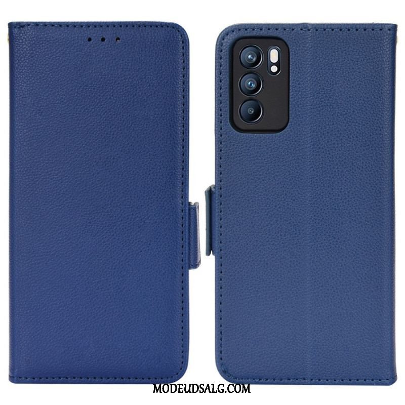 Flip Cover Oppo Reno 6 5G Læder Cover Flap Dobbelt Nye Farver