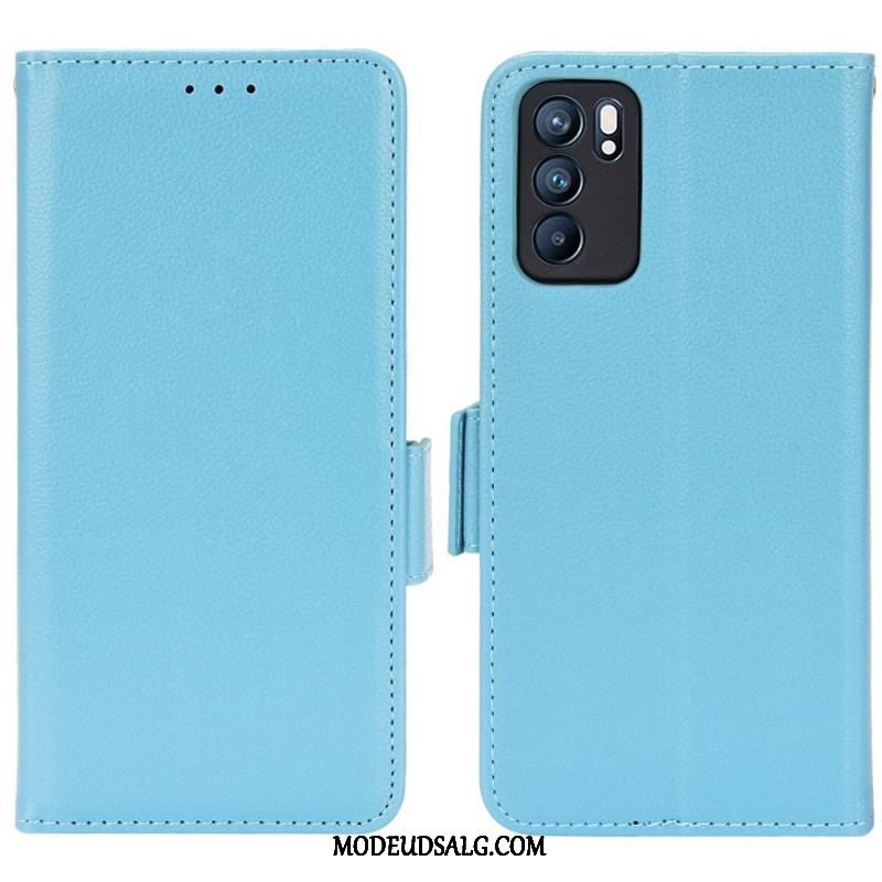 Flip Cover Oppo Reno 6 5G Læder Cover Flap Dobbelt Nye Farver