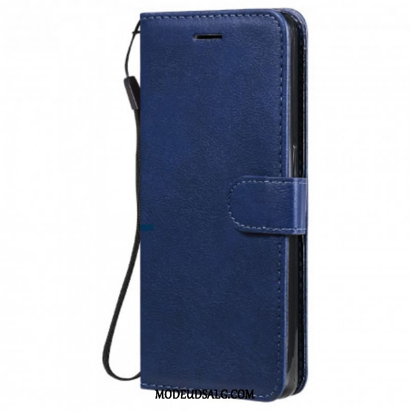 Flip Cover Oppo Reno 6 5G Med Snor Solid Color Series Strappy