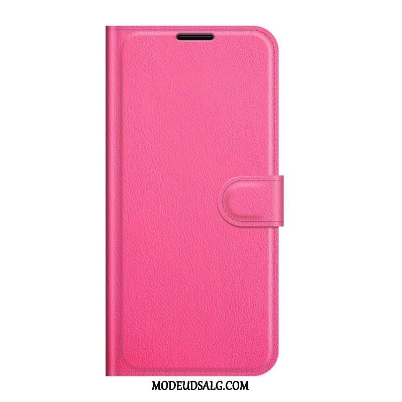 Flip Cover Oppo Reno 6 Pro 5G Klassisk Litchi Tekstur