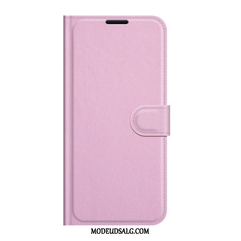 Flip Cover Oppo Reno 6 Pro 5G Klassisk Litchi Tekstur