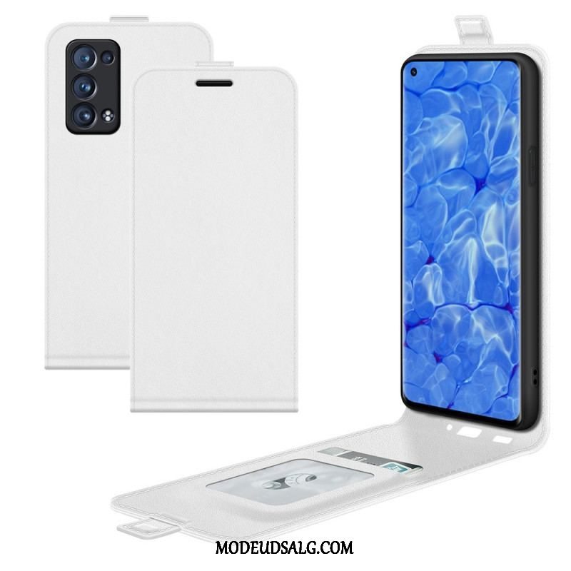 Flip Cover Oppo Reno 6 Pro 5G Klassisk Lychee Texture Lodret Lukning