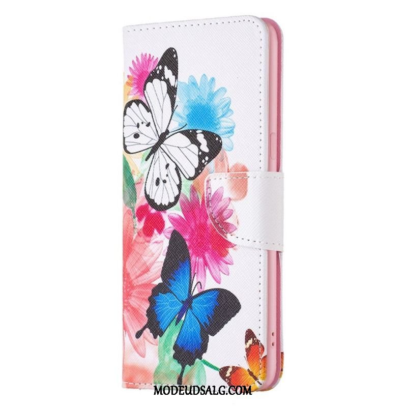 Flip Cover Oppo Reno 7 Akvarel Sommerfugle