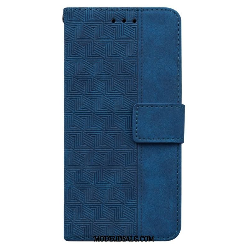 Flip Cover Oppo Reno 8 Lite Med Snor Strappy Mønster