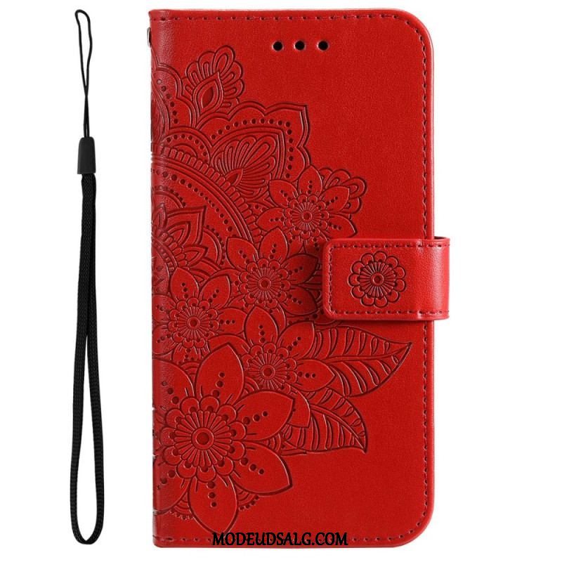 Flip Cover Oppo Reno 8 Med Snor Strappy Floral